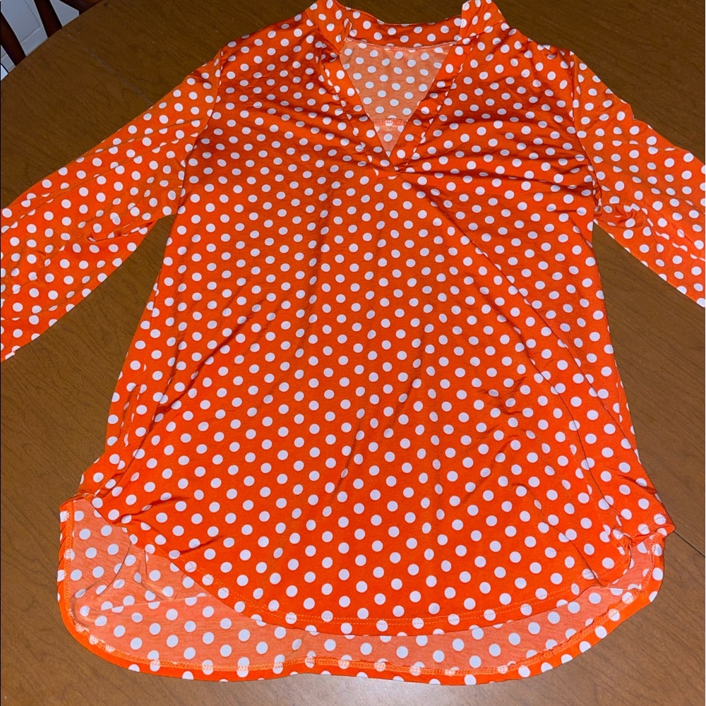 Orange Polka Dot Blouse